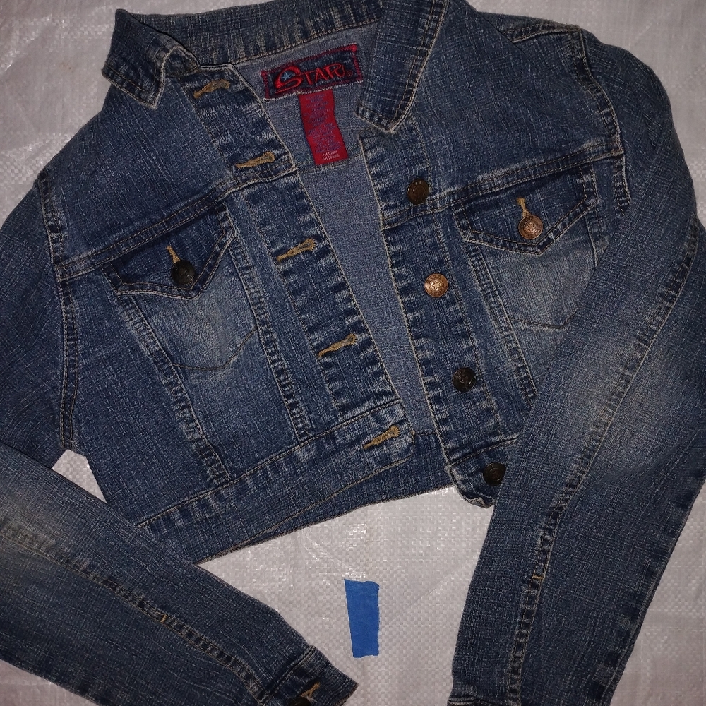 STAR Denim Crop Jacket Medium